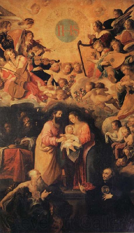 ROELAS, Juan de las Adoration of the Name of Fesus Spain oil painting art